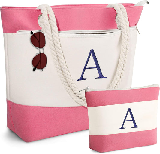 Beach Bags for Women - Travel Canvas Beach Tote, Pool Waterproof Bag, Travel Essentials, Gifts for Women Birthday