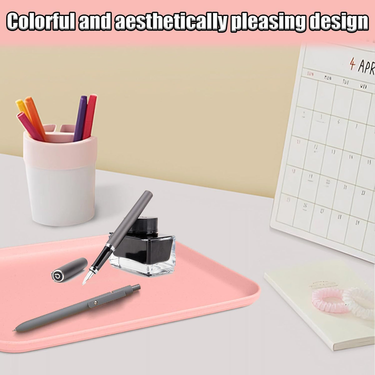 Plastic Serving Trays, 12 Pack Cafeteria Trays Plastic Fast Food Tray for DIY Projects, Painting, Beads, Organizing Supply, 9.4 X 6.7 X 0.6 Inches (Light Pink)