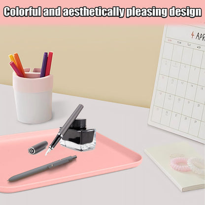 Plastic Serving Trays, 12 Pack Cafeteria Trays Plastic Fast Food Tray for DIY Projects, Painting, Beads, Organizing Supply, 9.4 X 6.7 X 0.6 Inches (Light Pink)