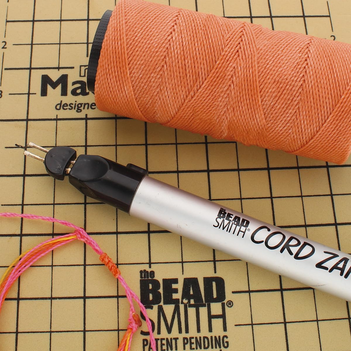 Knot It Waxed Polyester Cord – Peach Color – 0.7mm Diameter – Light Wax, 144 Meters (472 Feet) Per Spool – Make Jewelry, Macrame, Friendship Bracelets and DIY Crafts