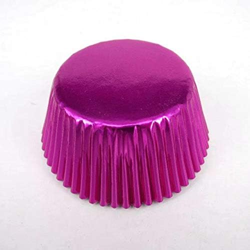 Pink Foil Metallic Paper Muffin Cupcake Liners Cases Baking Cups 100 pcs,Standard Size 2x1.25inch