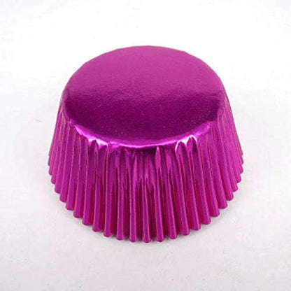 Pink Foil Metallic Paper Muffin Cupcake Liners Cases Baking Cups 100 pcs,Standard Size 2x1.25inch