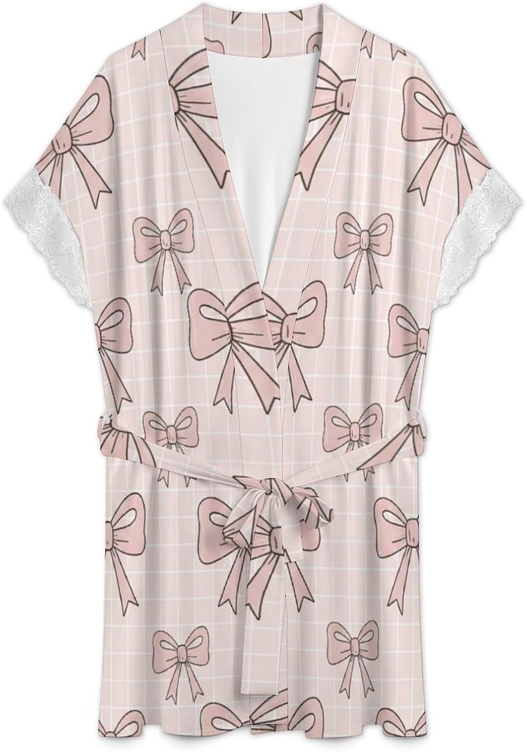 Pink Bow And Stars Womens Robe Bath Robe Sexy Robes for Women
