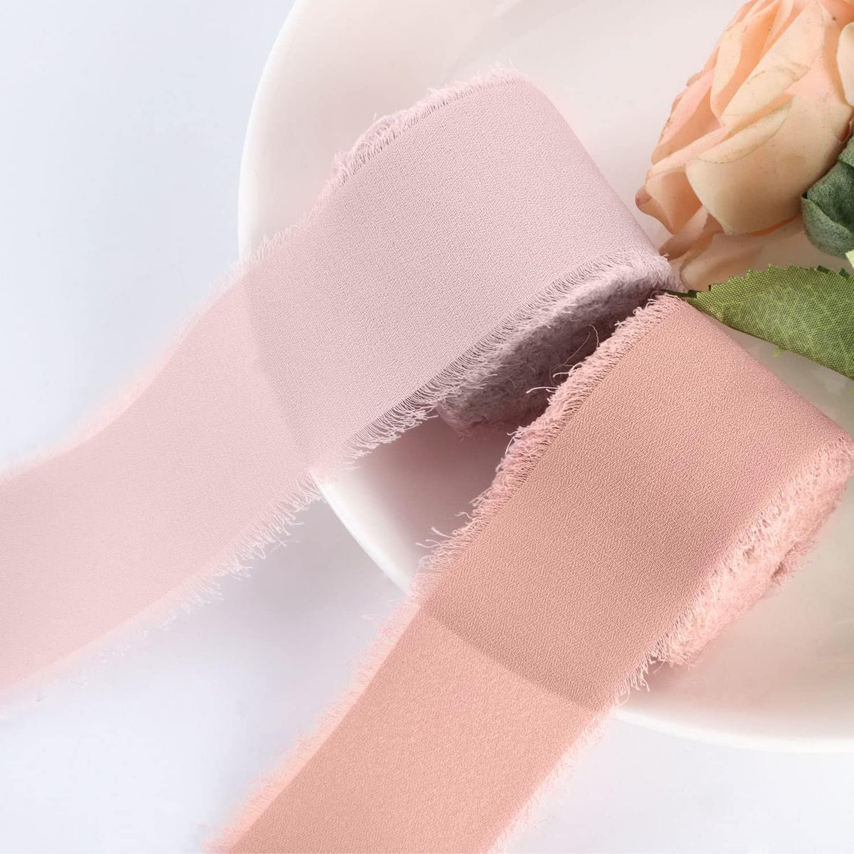 Mixed Pink Chiffon Ribbon 3 Rolls 1.5 Inch x 7 Yards