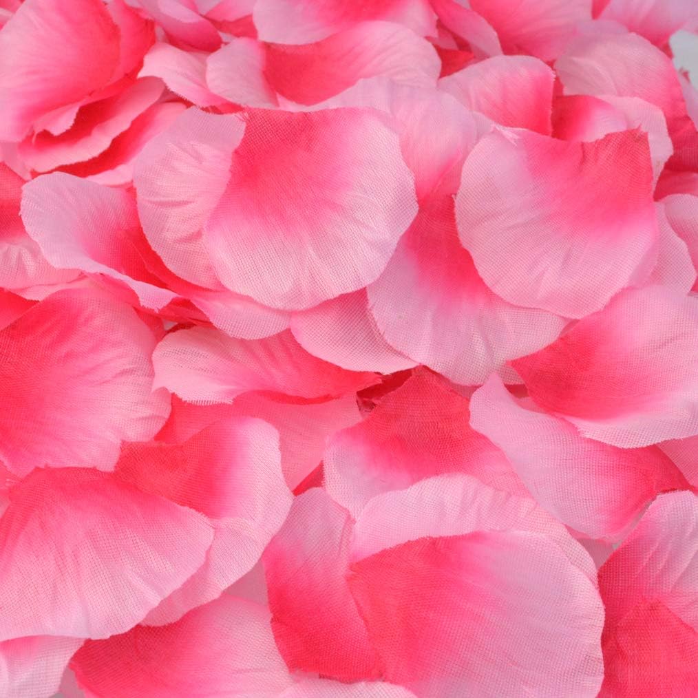 2000 PCS Silk Rose Petals Artificial Flower Petals for Wedding Flower Decoration. Pink and Rose Pink