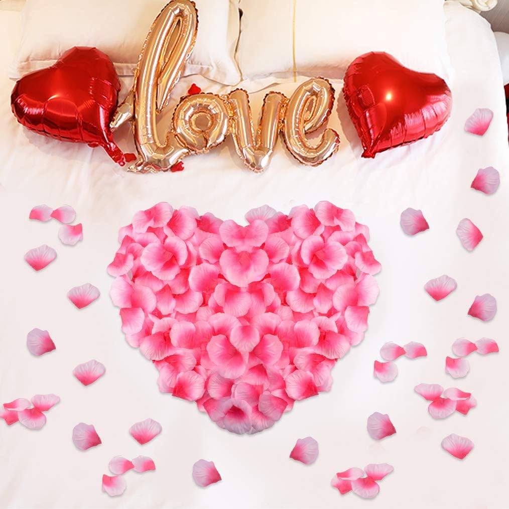 2000 PCS Silk Rose Petals Artificial Flower Petals for Wedding Flower Decoration. Pink and Rose Pink