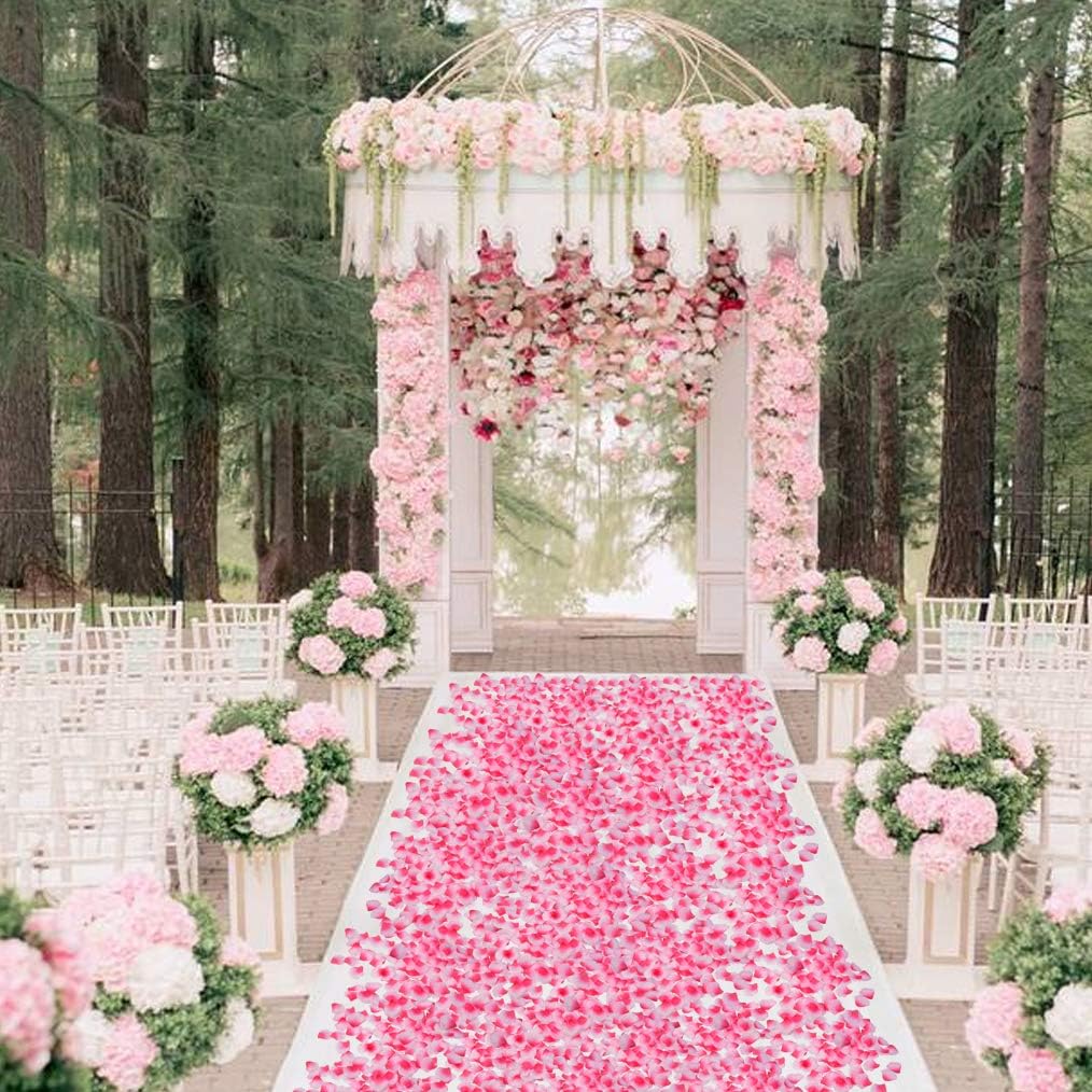 2000 PCS Silk Rose Petals Artificial Flower Petals for Wedding Flower Decoration. Pink and Rose Pink