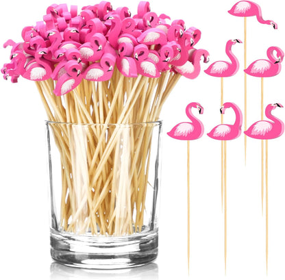 Flamingo Cocktail Picks, 600 Pcs 4.7 Inch Flamingo Style