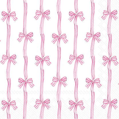 IHR Ideal Home Range Party Napkins Rosanne Beck Disposable 3-Ply Paper Lunch Napkin Pack, 6.5" x 6.5", Baby Toile (Pink), 20-Count