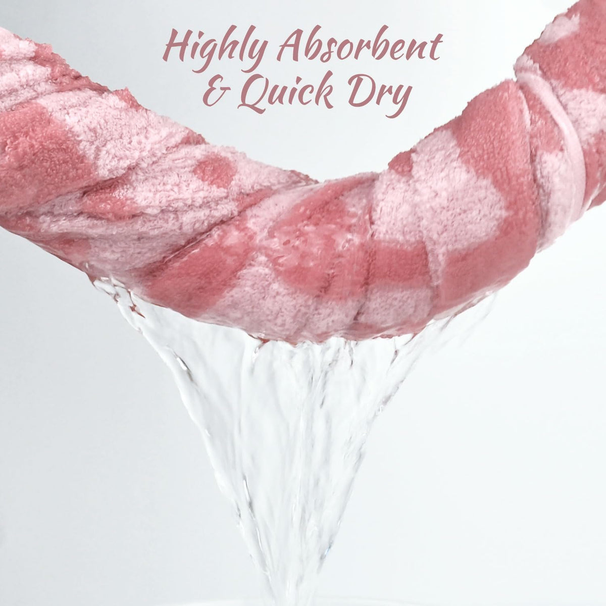 2-Pieces Luxury Bath Towels Checkered Floral, Pink Towels for Women Girls