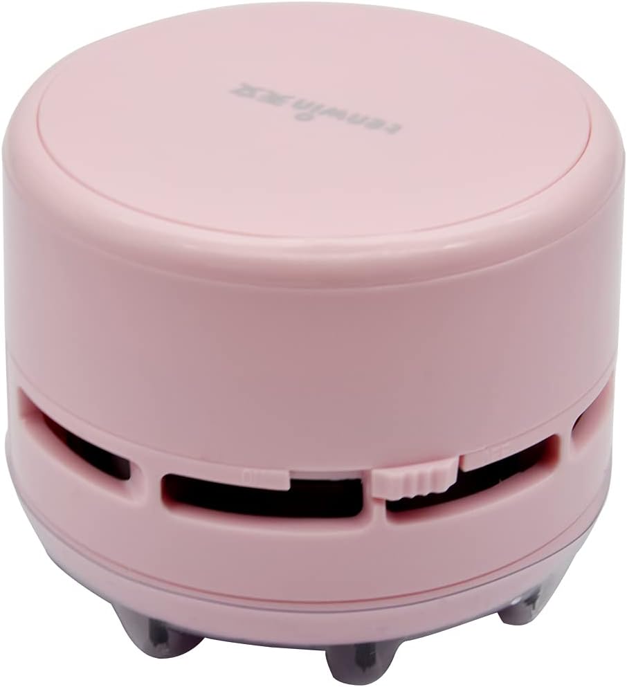 Mini Vacuum Cleaner, Portable Handheld Corless Tabletop Crumb Sweeper Desktop Multifunction Cleaning for Home Office Keyboard and Car, Pink