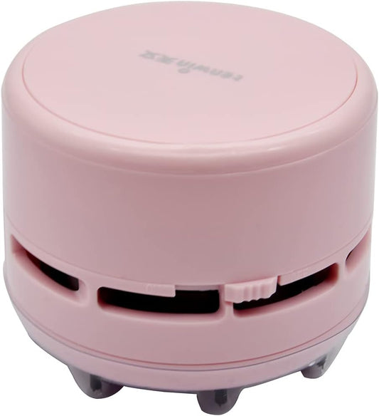 Mini Vacuum Cleaner, Portable Handheld Corless Tabletop Crumb Sweeper Desktop Multifunction Cleaning for Home Office Keyboard and Car, Pink