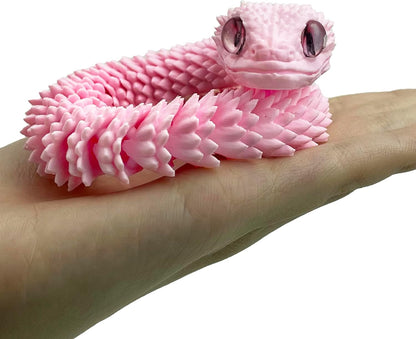 12in 3D Printed Snake Toys, Flexible 3D Printed Animal, Fidget ADHD Snake Toys, Perfect Desk Pet for Animal Collectors, Easter Basket Essentials, Easter Basket Stuffers