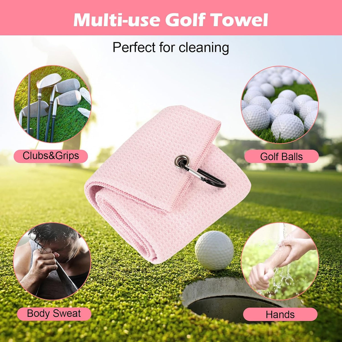 Golf Club Cleaning Kit,Golf Accessories,Golf Cleaning Kit with Golf Club Cleaner Water Brush,Towel,Divot Repair Tool,Groove Sharpener,Golf Ball Alignment Complete Golf Kit