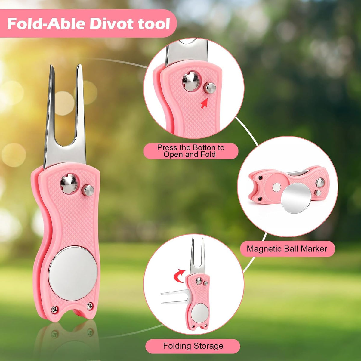 Golf Club Cleaning Kit,Golf Accessories,Golf Cleaning Kit with Golf Club Cleaner Water Brush,Towel,Divot Repair Tool,Groove Sharpener,Golf Ball Alignment Complete Golf Kit