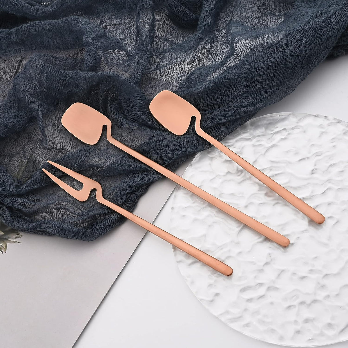 8-Piece Mini Teaspoons Set, Espresso Spoons Set, Small Spoons for Coffee Sugar Dessert Cake Ice Cream Antipasto, 5.35 inches Stainless Steel Spoons Set, Matte Finish (Rose Gold)