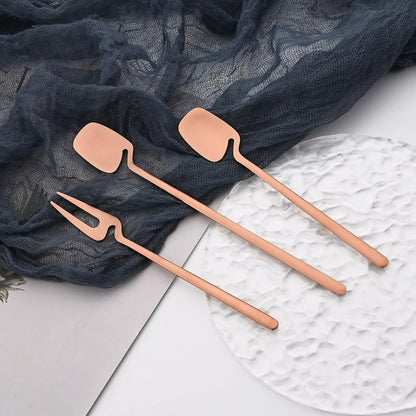 8-Piece Mini Teaspoons Set, Espresso Spoons Set, Small Spoons for Coffee Sugar Dessert Cake Ice Cream Antipasto, 5.35 inches Stainless Steel Spoons Set, Matte Finish (Rose Gold)