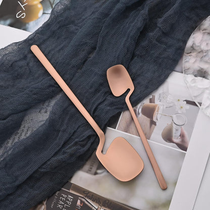 8-Piece Mini Teaspoons Set, Espresso Spoons Set, Small Spoons for Coffee Sugar Dessert Cake Ice Cream Antipasto, 5.35 inches Stainless Steel Spoons Set, Matte Finish (Rose Gold)