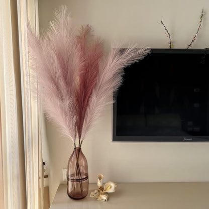 43" / 3.6 ft Pampas Grass Tall 4 Pcs - Faux Pampas Grass Bulk, Artificial Large Pampas Grass Decor for Floor Vase, Room Decor, Home Decor, Boho Decor (Pink & Mauve)