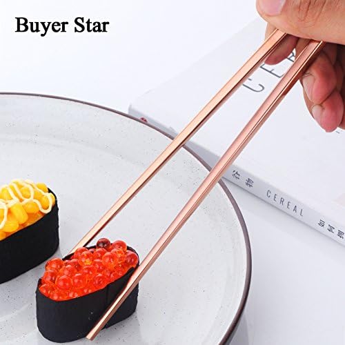 5-Pair Stainless Steel Chopsticks - Reusable Rose Gold Chinese Square Chopsticks