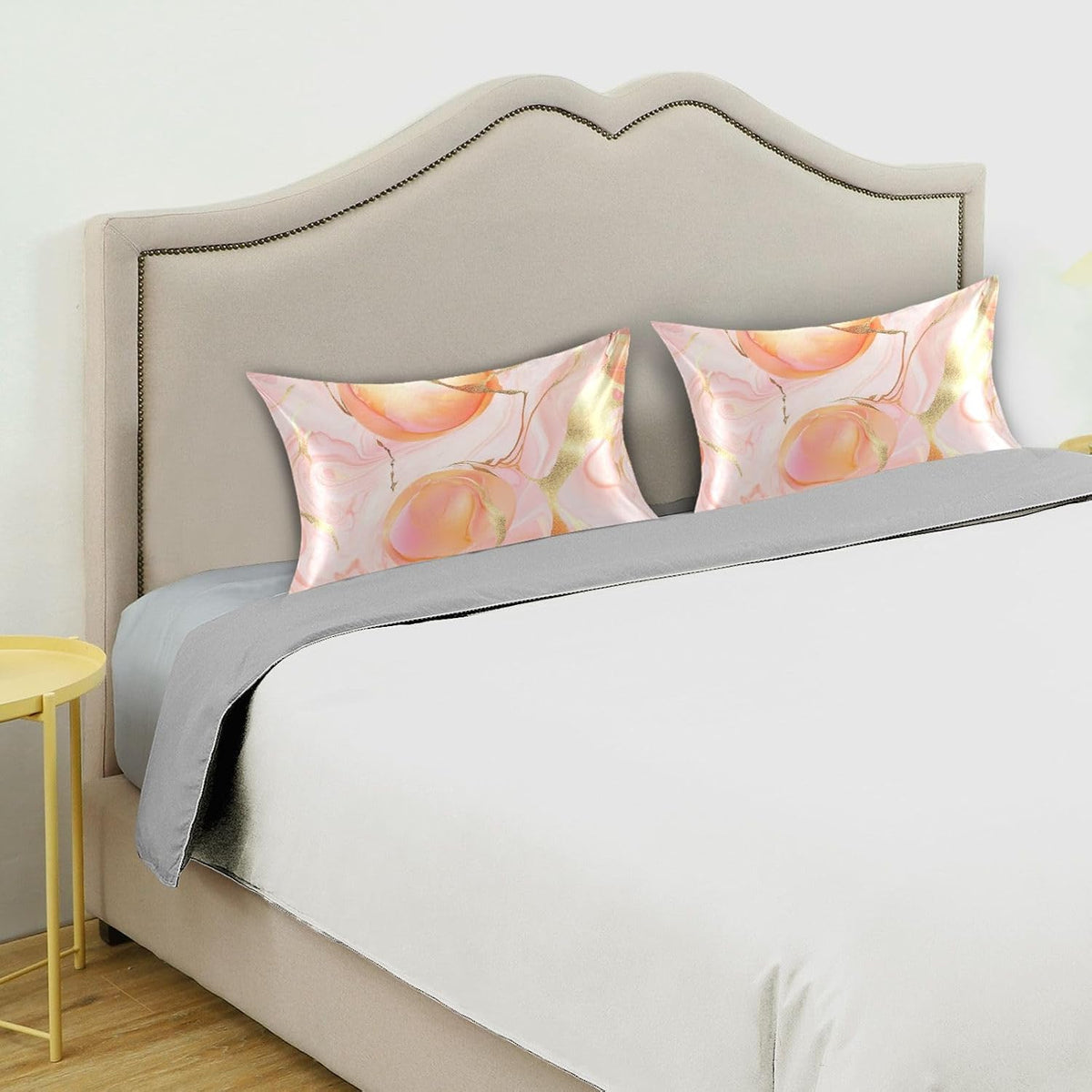 Satin Pillowcases for Hair and Skin Similar to Silk Pillow Cases Standard Size Anti Wrinkle Body Cooling Pillow Covers with Envelope Closure S Georgia Peachs Luxury Pink