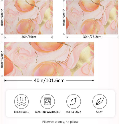 Satin Pillowcases for Hair and Skin Similar to Silk Pillow Cases Standard Size Anti Wrinkle Body Cooling Pillow Covers with Envelope Closure S Georgia Peachs Luxury Pink