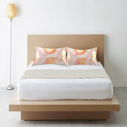 Satin Pillowcases for Hair and Skin Similar to Silk Pillow Cases Standard Size Anti Wrinkle Body Cooling Pillow Covers with Envelope Closure S Georgia Peachs Luxury Pink