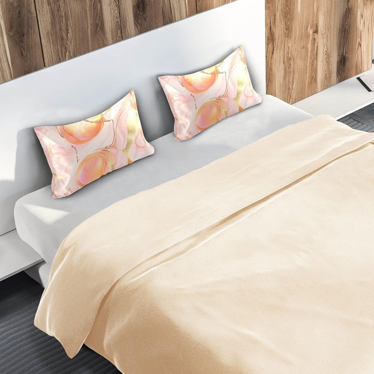 Satin Pillowcases for Hair and Skin Similar to Silk Pillow Cases Standard Size Anti Wrinkle Body Cooling Pillow Covers with Envelope Closure S Georgia Peachs Luxury Pink