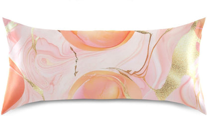 Satin Pillowcases for Hair and Skin Similar to Silk Pillow Cases Standard Size Anti Wrinkle Body Cooling Pillow Covers with Envelope Closure S Georgia Peachs Luxury Pink