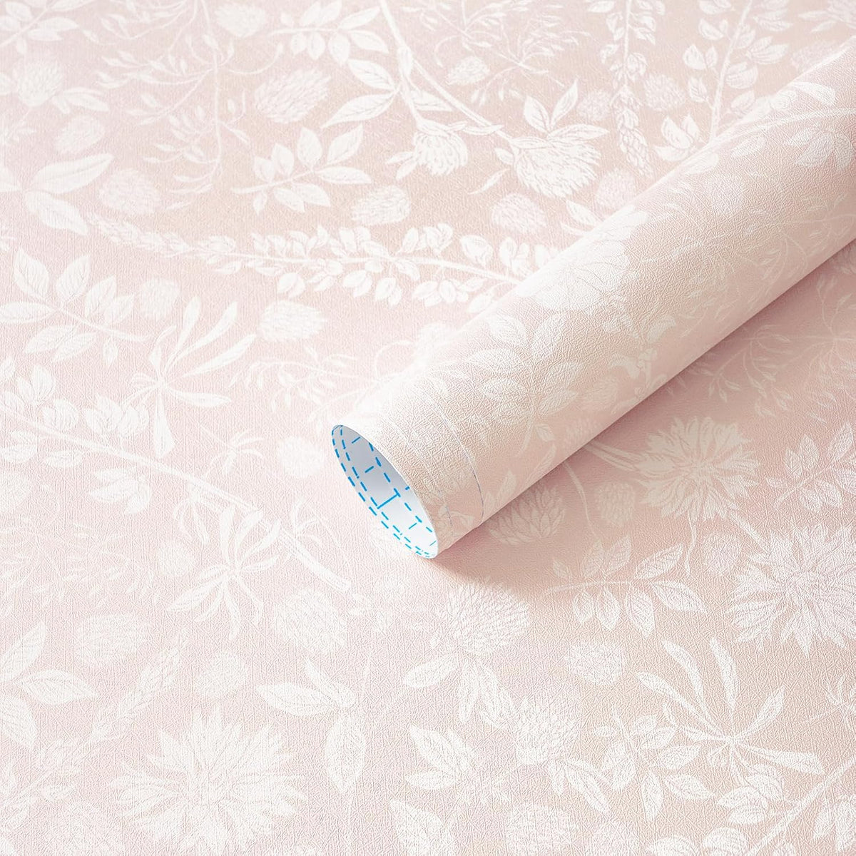 Pink and White Peel and Stick Wallpaper Floral Wallpaper Slef Adhesive Removable Waterproof Contact Paper Boho Wall Paper for Living Room Bedroom Stair Kitchen Bathroom 17.3''x78.7''