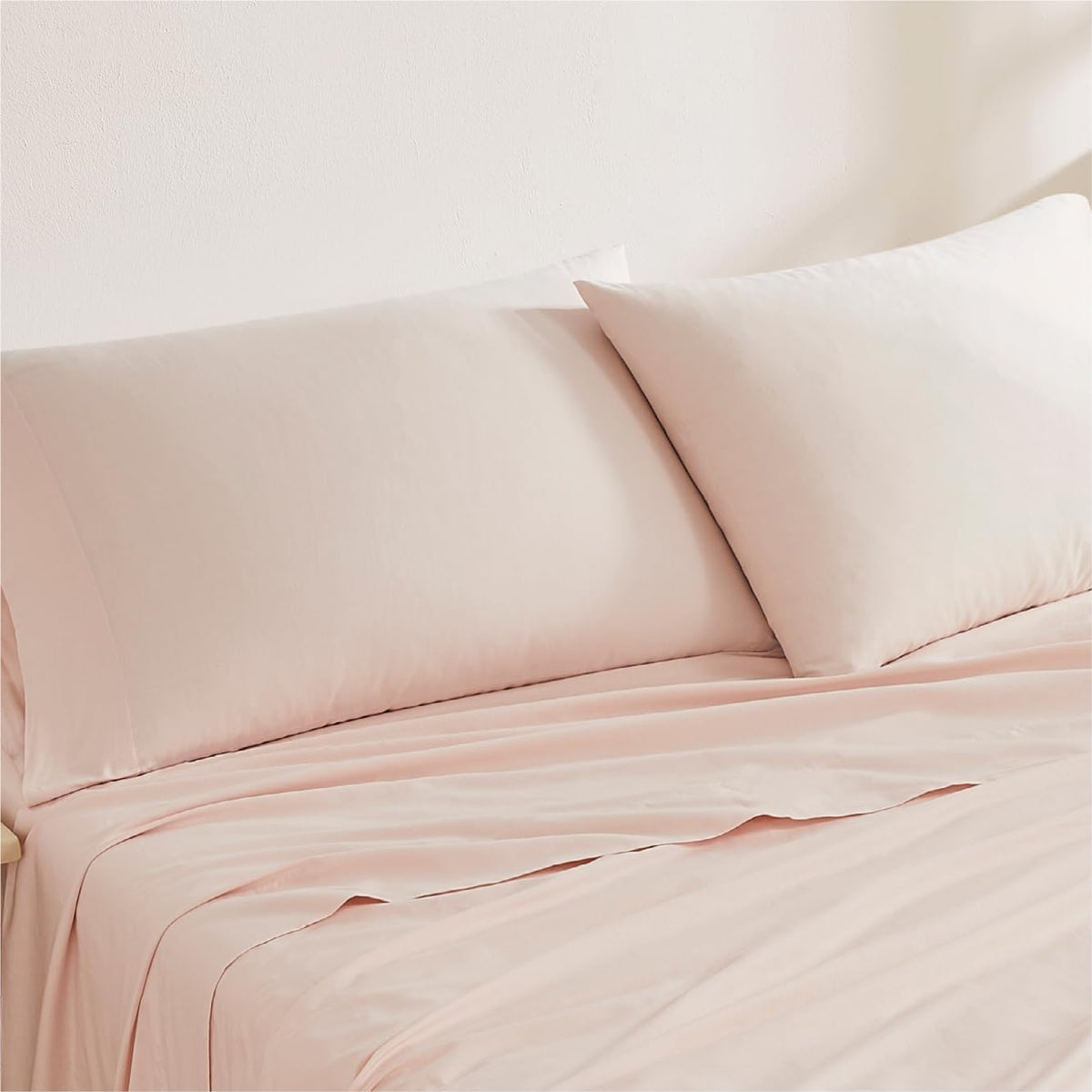 Luxury Cotton 144 Thread Count Organic Cotton Standard Pillowcases, Set of 2, Light Pink