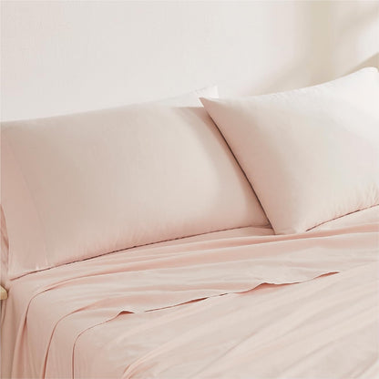 Luxury Cotton 144 Thread Count Organic Cotton Standard Pillowcases, Set of 2, Light Pink