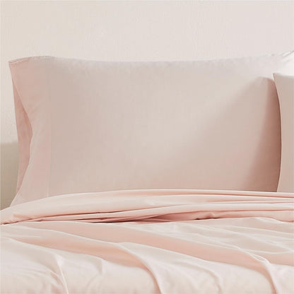 Luxury Cotton 144 Thread Count Organic Cotton Standard Pillowcases, Set of 2, Light Pink