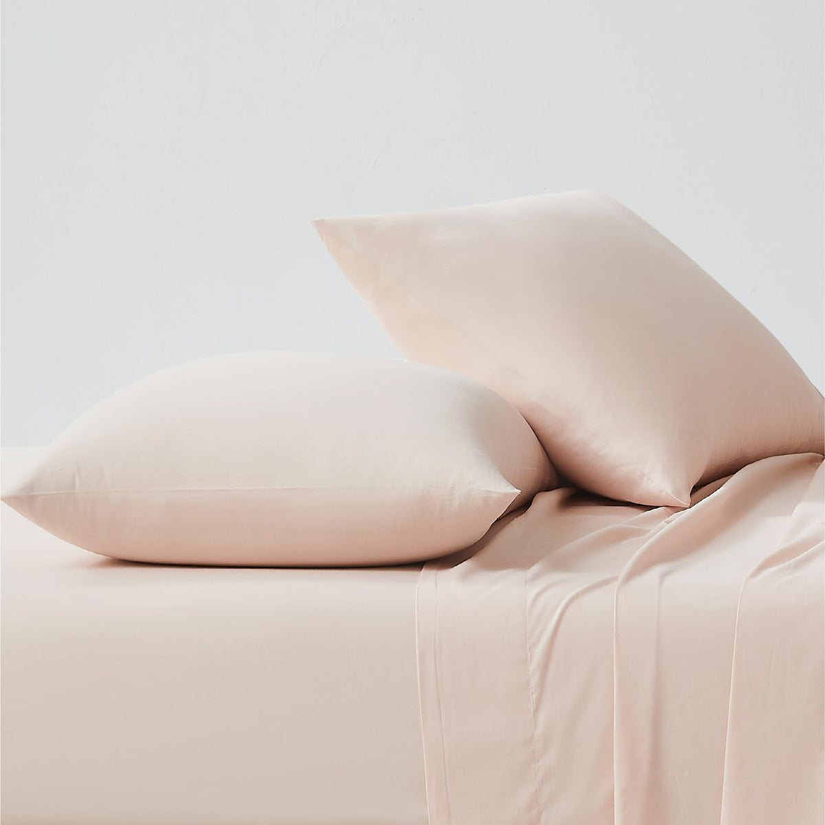 Luxury Cotton 144 Thread Count Organic Cotton Standard Pillowcases, Set of 2, Light Pink