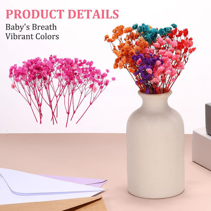 Mini Dried Gypsophila Flower Kit, 30Pcs 4 Inch Rose Pink Natural Pressed Floral Bundles with Tweezer for DIY Resin Crafts Gift Wedding Christmas Card Decor Flower Bouquets