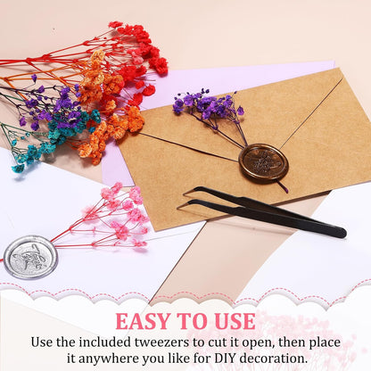 Mini Dried Gypsophila Flower Kit, 30Pcs 4 Inch Rose Pink Natural Pressed Floral Bundles with Tweezer for DIY Resin Crafts Gift Wedding Christmas Card Decor Flower Bouquets