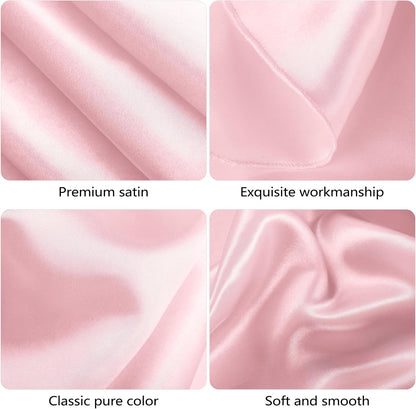 120 Inches Round Satin Tablecloths Light Pink Overlay Round Satin Table Cover Bright Silk Tablecloth Smooth Fabric Tablecloth for Wedding Banquet Table Decoration