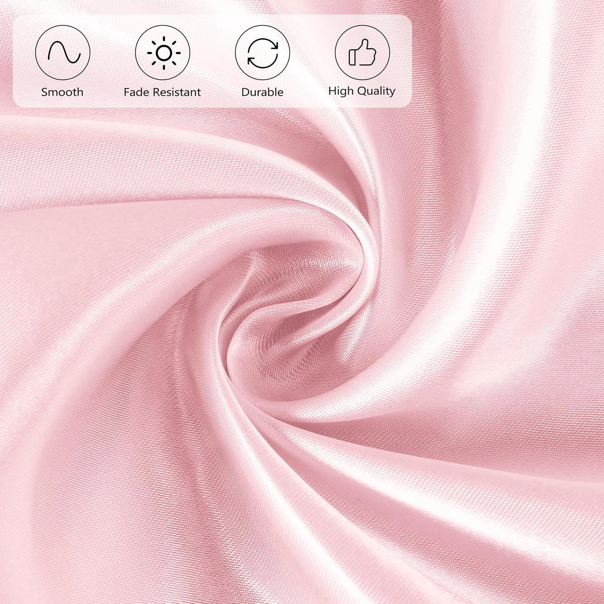 120 Inches Round Satin Tablecloths Light Pink Overlay Round Satin Table Cover Bright Silk Tablecloth Smooth Fabric Tablecloth for Wedding Banquet Table Decoration
