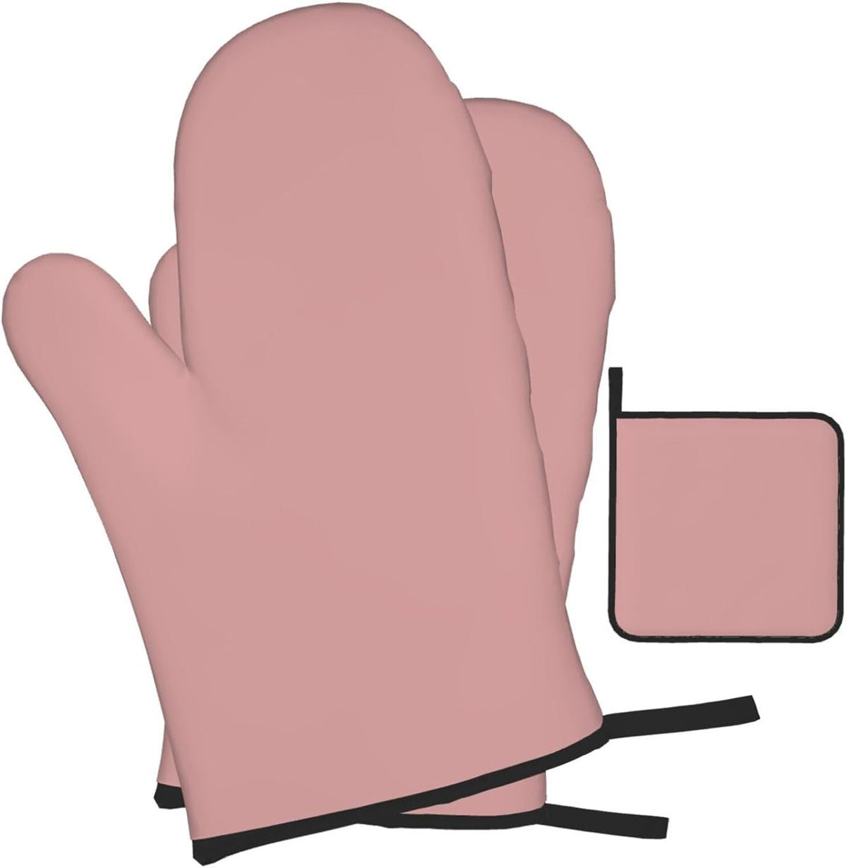 3 Pieces Oven Mitt and Pot Holder Sets, Dusty Rose Pink Modern Oven Mitts Set Heat Resistant Baking Gloves Kitchen Microwave for Cooking, BBQ