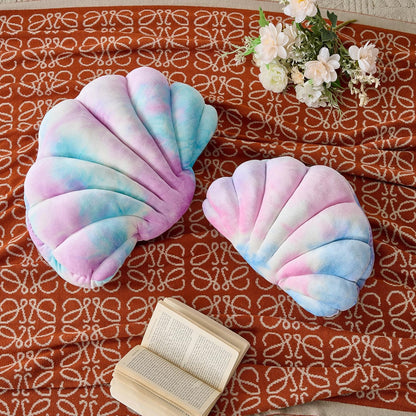 XIAIJIA Seashell Decorative Pillow Shell Shaped Throw Pillow 3D Insert Beach Pillow Soft Velvet Pillow Sea Ocean Decoration Couch Bed Pillow Cushions(Pink,14 X 11 inch)