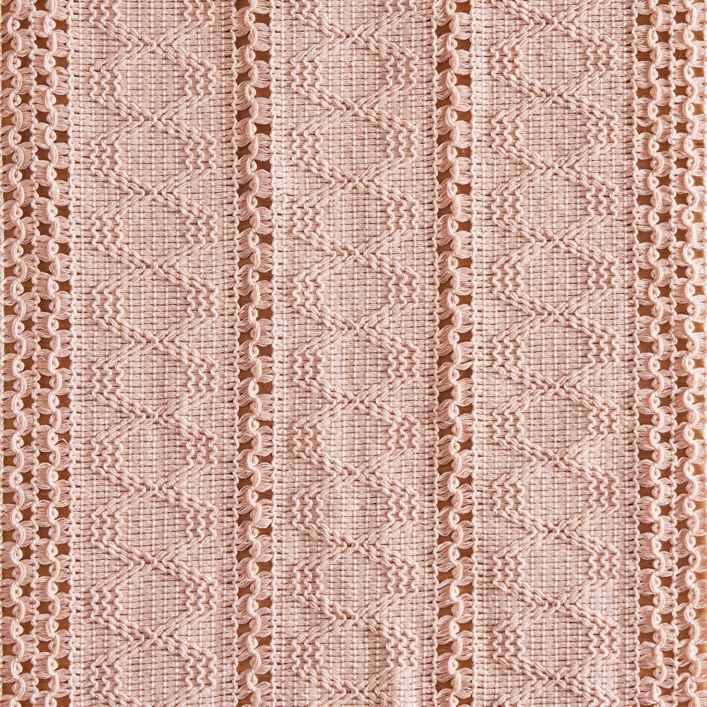 ZeeMart Macrame Style Boho Placemats Set of 6, Light Pink Decorative Natural Farmhouse Cotton Woven Place Mats Home Decor for Kitchen Dining Table