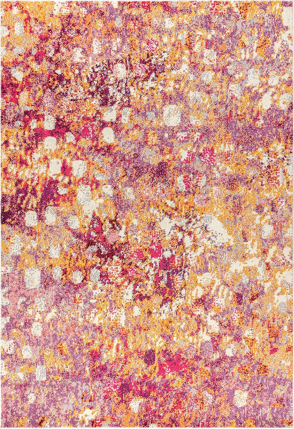 JONATHAN Y Modern Abstract Pink/Orange Indoor Area Rug, 4x6, Contemporary POP, Transitional, Easy-Cleaning for Living Room, Bedroom, Kitchen, Pet Friendly, Non-Shedding (CTP108C-4)
