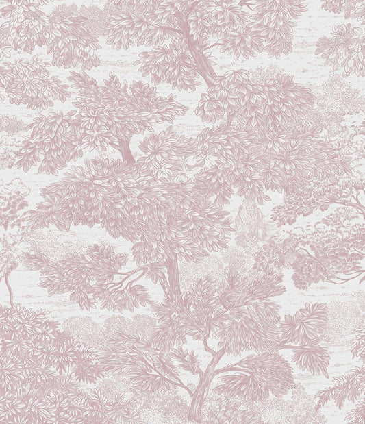 Safiyya Peel and Stick Wallpaper Pink Tree Contact Paper 78.7" x 17.3" Wall Paper Modern Forest Self Adhesive Removable Girls Nursery Wallpaper for Bedroom Bathroom Vinyl Rolls