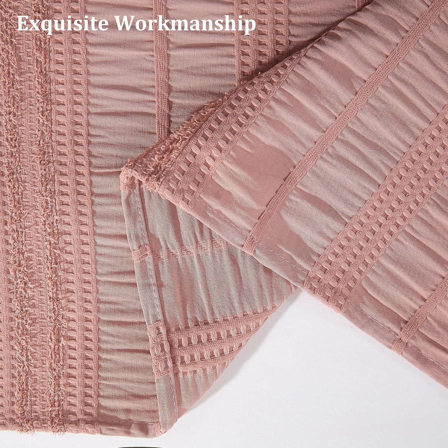 Siiluminisoy Pink Shower Curtain Farmhouse Shower Curtain for Bathroom Rustic Striped Fabric Shower Curtains 72 x 72