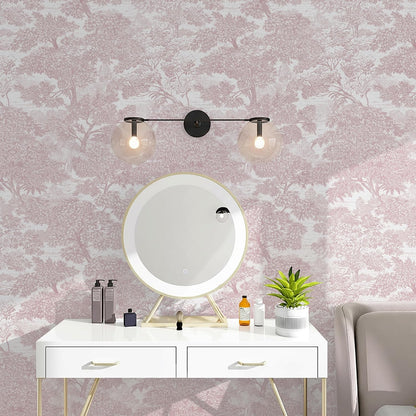 Safiyya Peel and Stick Wallpaper Pink Tree Contact Paper 78.7" x 17.3" Wall Paper Modern Forest Self Adhesive Removable Girls Nursery Wallpaper for Bedroom Bathroom Vinyl Rolls