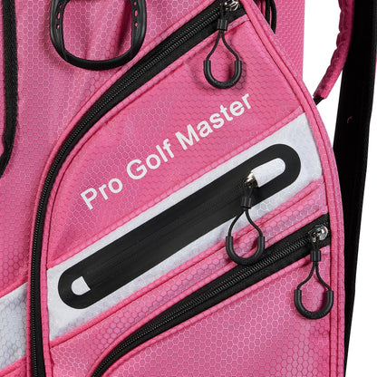 PGM Golf Cart Bag with 14 Way Organizer Divider Top, Premium Cart Bag with Handles and Rain Cover for Men