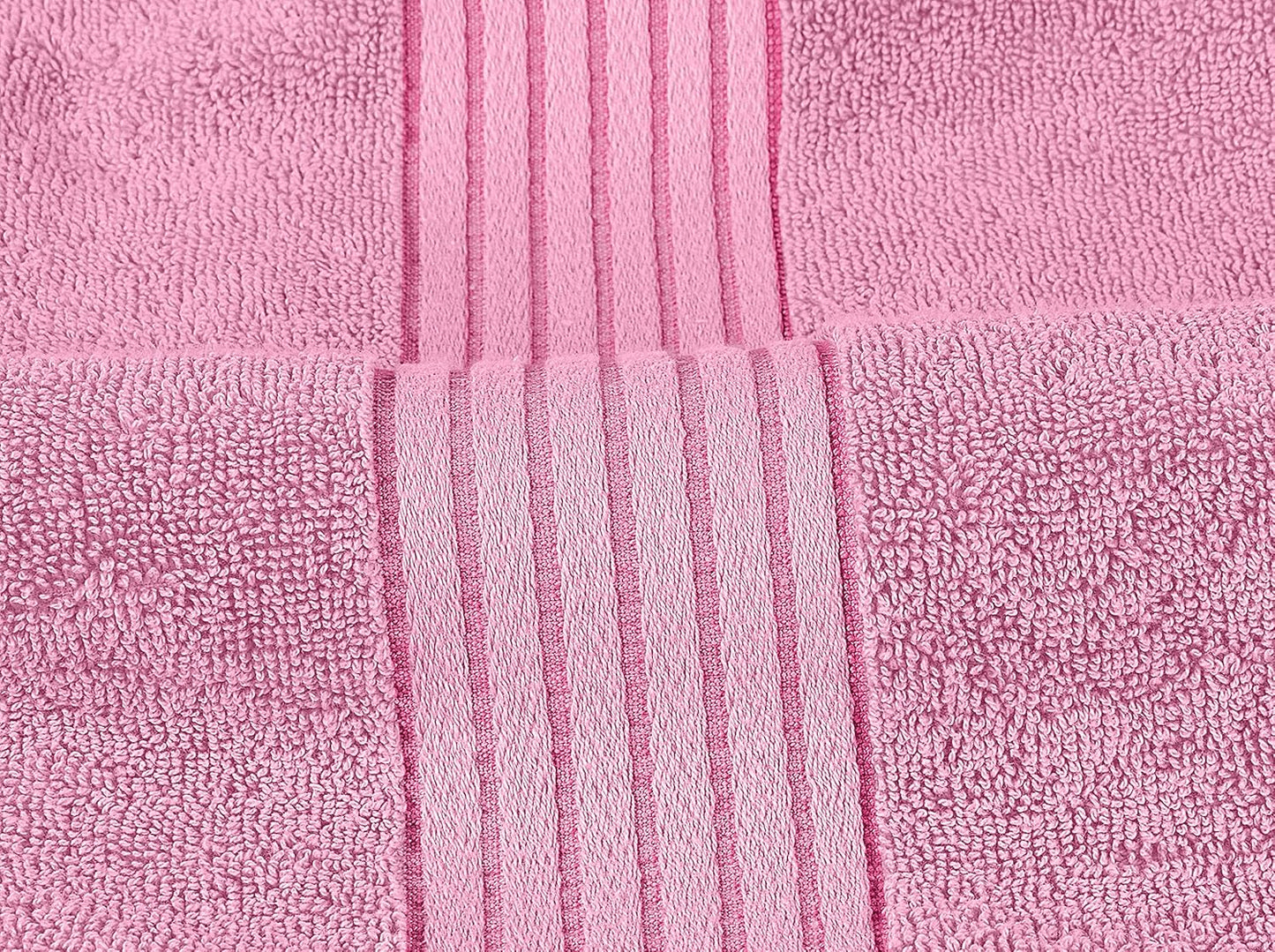 Utopia Towels 8 Piece Premium Towel Set, 2 Bath, 2 Hand, and 4 Washcloths, 100% Ring Spun Cotton, Highly Absorbent Towels for Bathroom, Sports, and Hotel, Pink