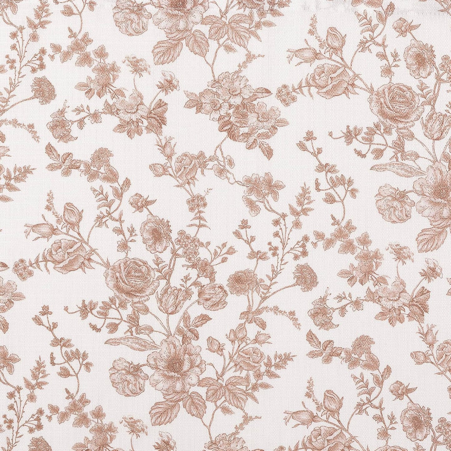 No. 918 Eloise Tonal Botanical Semi-Sheer Rod Pocket Kitchen Curtain Valance, Blush Pink, 54" W x 14" L