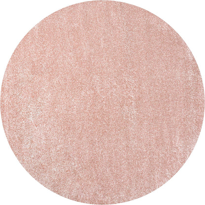 Eyely UES100P-4R Supersoft Haze Solid Low-Pile Indoor Area Rug, Coastal, Bohemian, Minimalist, Classic, Casual for Bedroom,Kitchen,Living Room,Non Shedding,Easy-Washing, Pink, 4' Round