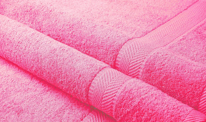 BY LORA 540 GSM Bath Towel Set of 4, 27 x 54 in 100% Ring-Spun Cotton Terry, Mid-Weight Plush Hotel Quality Bath Towels, Pink